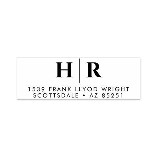 結婚のモノグラシンプルムカスタマイズ差出人住所 セルフインキングスタンプ (デザイン)