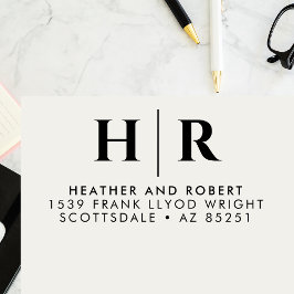 結婚のモノグラシンプルムカスタマイズ差出人住所 セルフインキングスタンプ