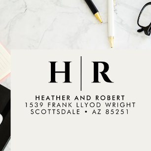 結婚のモノグラシンプルムカスタマイズ差出人住所 セルフインキングスタンプ