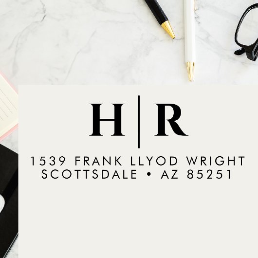 結婚のモノグラシンプルムカスタマイズ差出人住所 セルフインキングスタンプ