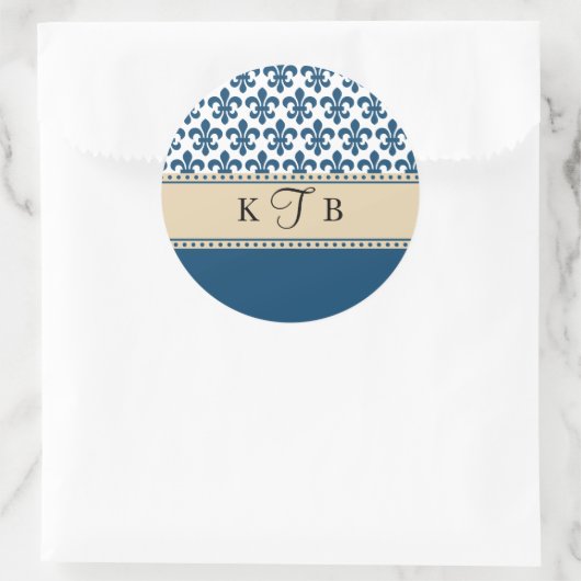 結婚のモノグラムのステッカー – パーソナライズ! ラウンドシール (バッグ)