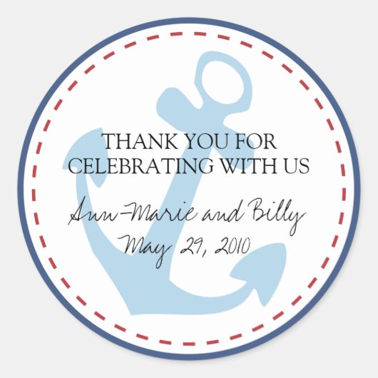 結婚のモノグラムのステッカー – パーソナライズ! ラウンドシール (正面)