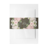 結婚のモノグラムの木素朴材フローラ 招待状ベリーバンド (正面例)