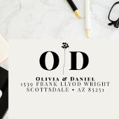 結婚のモノグラムエレガントカスタム差出人住所 セルフインキングスタンプ