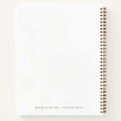 結婚のモノグラムエレガントミニマルシンプルリストホワイト ノートブック (裏面)