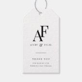 結婚のモノグラムエレガントミニマルシンプル主義者 ギフトタグ (正面)