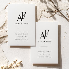 結婚のモノグラムエレガントミニマルシンプル主義者 セーブザデート