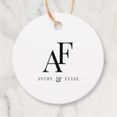 結婚のモノグラムエレガントミニマルシンプル主義者 フェイバータグ (正面)