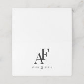 結婚のモノグラムエレガントミニマルシンプル主義者 プレイスカード (外部開封)