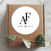 結婚のモノグラムエレガントミニマルシンプル主義者 ラウンドシール