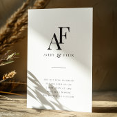 結婚のモノグラムエレガントミニマルシンプル主義者 招待状