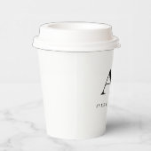 結婚のモノグラムエレガントミニマルシンプル主義者 紙コップ (右)