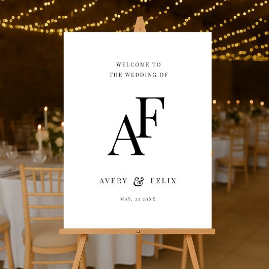 結婚のモノグラムエレガントミニマル アクリルサイン