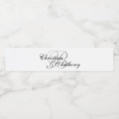 結婚のモノグラムカスタムウォーターボトルラベル ペットボトルラベル (シングルラベル)