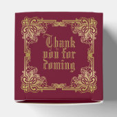 結婚のモノグラムクラシック金ゴールド枠ブルゴーニュ フェイバーボックス (上部)