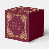 結婚のモノグラムクラシック金ゴールド枠ブルゴーニュ フェイバーボックス (裏面サイド)