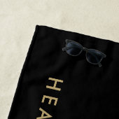 結婚のモノグラムモダンカスタムの花嫁と花婿 ビーチタオル (インサイチュ)