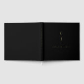 結婚のモノグラムモダンクミニマルラック金ゴールド ゲストブック (全面)