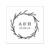 結婚のモノグラムリース自己インキングスタンプ セルフインキングスタンプ (デザイン)