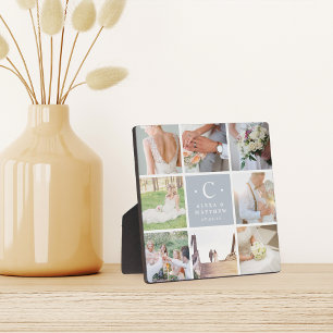 結婚のモノグラム写真コラージュ フォトプラーク