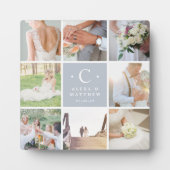結婚のモノグラム写真コラージュ フォトプラーク (正面)