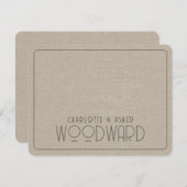 結婚のモノグラム新婚スモーキータウペリネン ノートカード (正面/裏面)