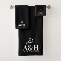 結婚のモノグラム新郎新婦ミニマルモダン