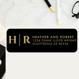 結婚のモノグラム新郎新婦差出人住所 ラベル