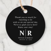 結婚のモノグラム歓迎抱き枕またはバスケット フェイバータグ (裏面)