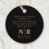 結婚のモノグラム歓迎抱き枕またはバスケット フェイバータグ (裏面)