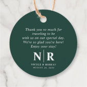 結婚のモノグラム歓迎抱き枕またはバスケット フェイバータグ (裏面)