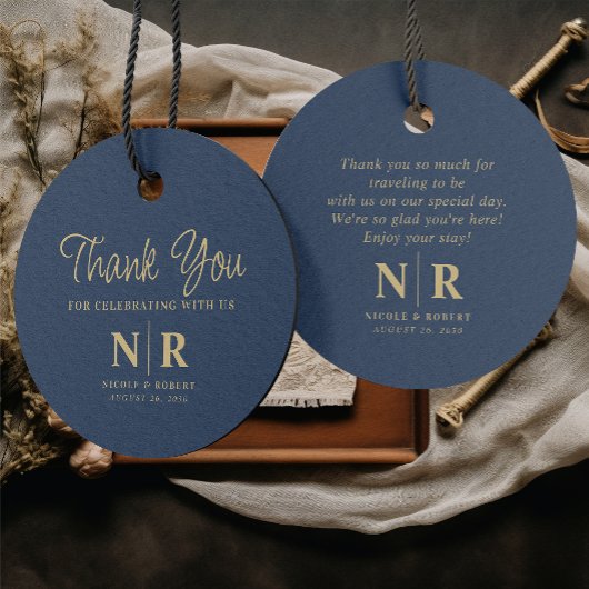 結婚のモノグラム歓迎抱き枕またはバスケット フェイバータグ