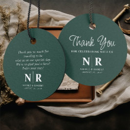 結婚のモノグラム歓迎抱き枕またはバスケット フェイバータグ