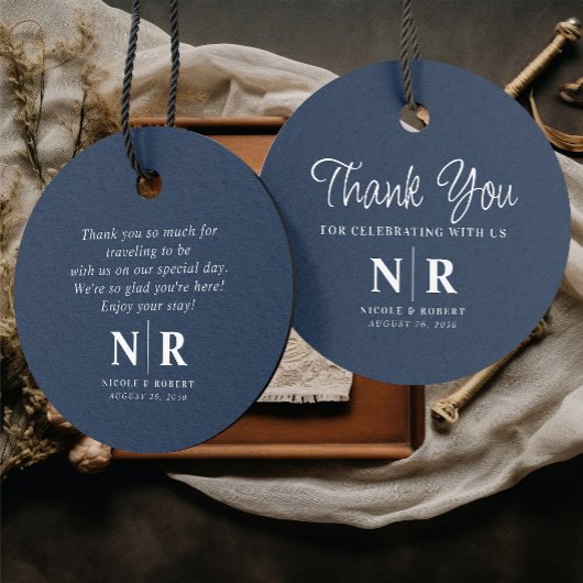 結婚のモノグラム歓迎抱き枕またはバスケット フェイバータグ