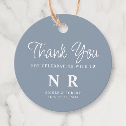 結婚のモノグラム歓迎抱き枕またはバスケット フェイバータグ (正面)