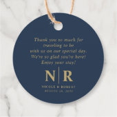 結婚のモノグラム歓迎抱き枕またはバスケット フェイバータグ (裏面)