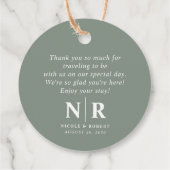 結婚のモノグラム歓迎抱き枕またはバスケット フェイバータグ (裏面)