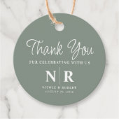 結婚のモノグラム歓迎抱き枕またはバスケット フェイバータグ (正面)