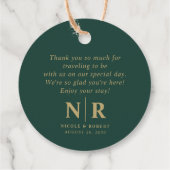 結婚のモノグラム歓迎抱き枕またはバスケット フェイバータグ (裏面)