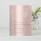 結婚のモノグラム赤面バラ文字列 招待状 (スタンド正面)