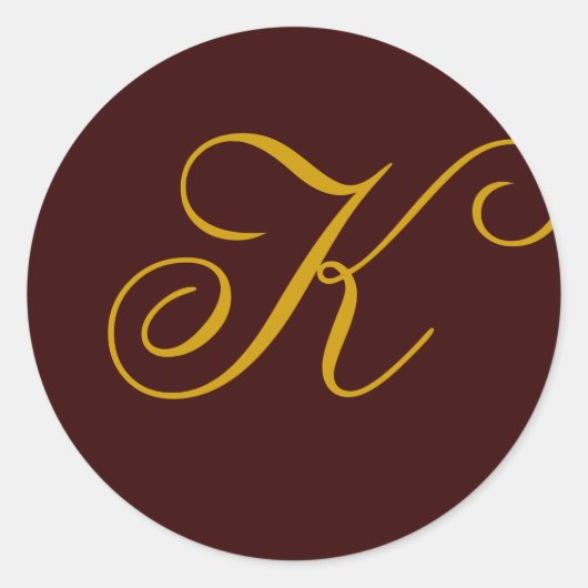 結婚のモノグラムK金ゴールドシール ラウンドシール (正面)