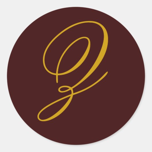 結婚のモノグラムZ金ゴールドシール ラウンドシール (正面)