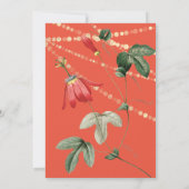 結婚のモノグラモダンム鮮やかなサンゴの光金ゴールド 招待状 (裏面)