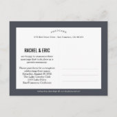 結婚のモンタ結婚ージ発表 – グレー 案内ポストカード (裏面)