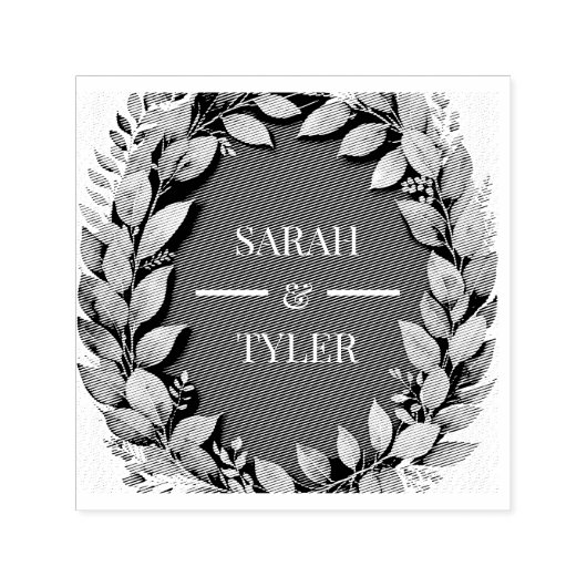 結婚のユーカリリースシール セルフインキングスタンプ (デザイン)