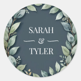 結婚のユーカリリースシール ラウンドシール