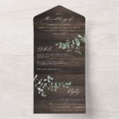 結婚のユーカリ植物学モダン招待状+ rsvp オールインワン招待状 (内側)