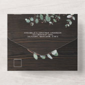 結婚のユーカリ植物学モダン招待状+ rsvp オールインワン招待状 (裏面)