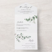 結婚のユーカリ植物学モダン招待状+ rsvp オールインワン招待状 (内側)