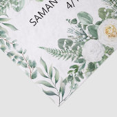 結婚のユーカリ白フローラ水色 薄葉紙 (詳細)